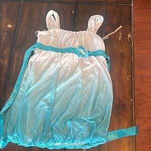 Blue and White Dress with Ribbon Detail